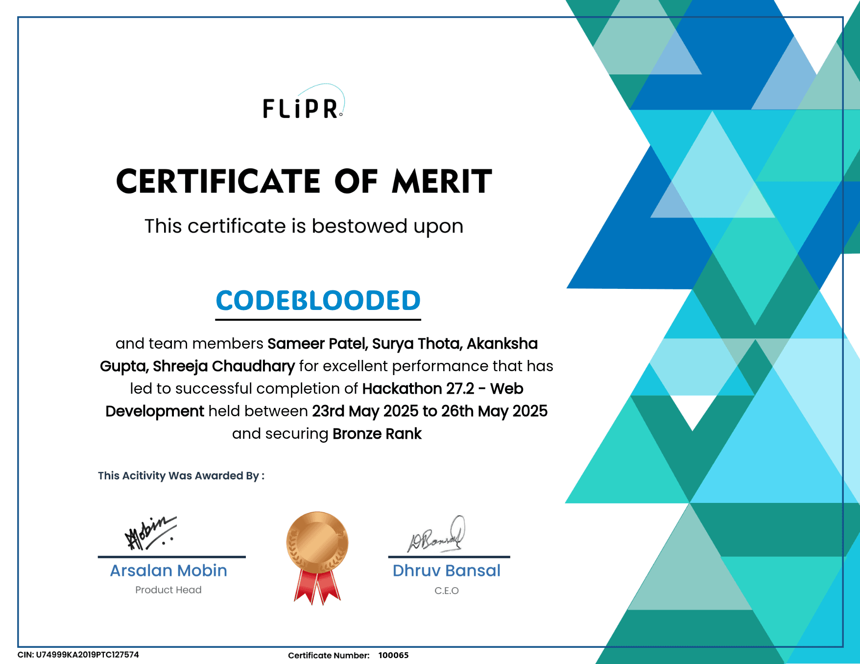 Flipr Hackathon — Third Place